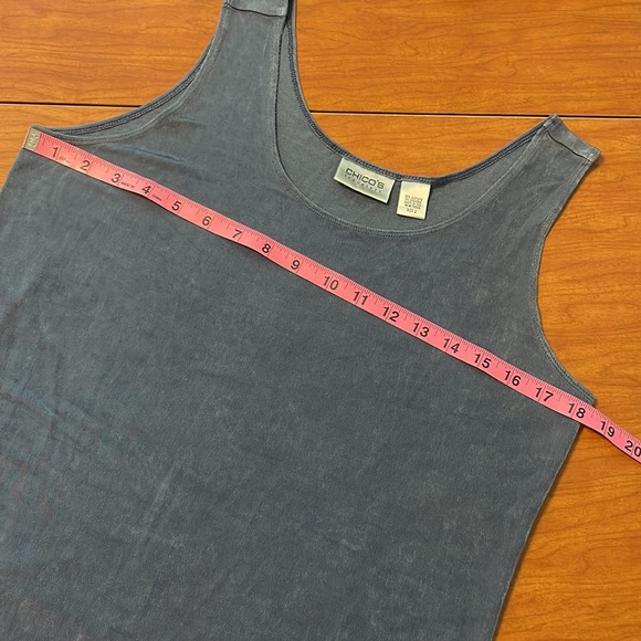 Chicos Travelers size 2 steel blue tank top size 12-14 - Picture 5 of 8
